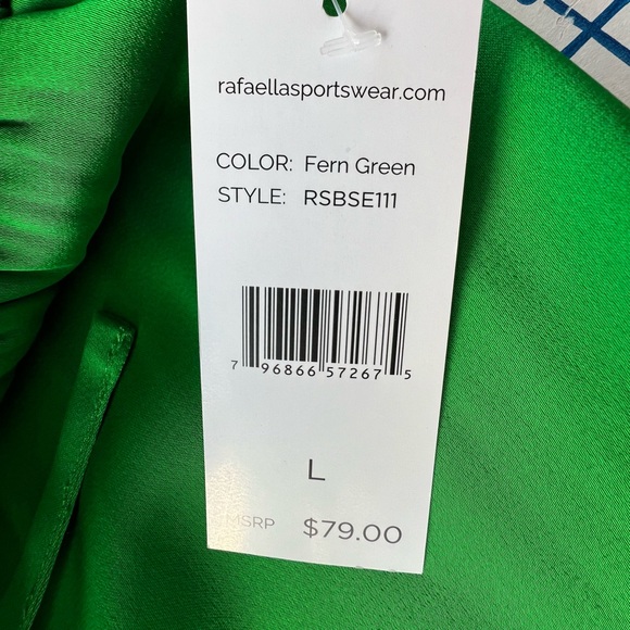 RAFAELLA Green Floral Pallazo Pants CRUISE/RESORT WEAR Drawstring Waist NWT Sz L - Picture 11 of 12